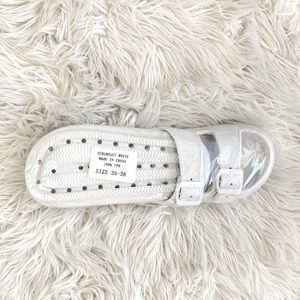 104- Foam Double Buckle Strap Slip On Shoes